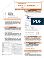 Pharm 231: Hospital Pharmacy: Iii. Medication Profile