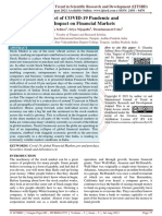 Impact of COVID - 19 Pandemic and Its Impact On Financial Markets