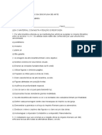 Exercícios de Fixação Da Disciplina de Arte