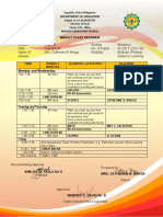 Department of Education: Weekly Class Program Muzon Elementary School