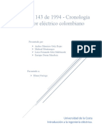 Ley 142 y 143 de 1994 - Cronología Del Sector Eléctrico Colombiano