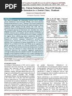 Service Quality, Patient Satisfaction, Word of Mouth, and Revisit Intention in A Dental Clinic, Thailand