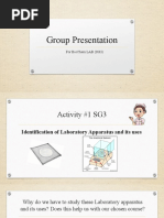 Group Presentation: For Biochem Lab (Sg3)