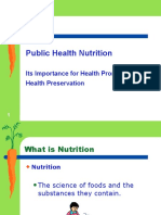 Public Health Nutrition: Its Importance For Health Promotion & Health Preservation