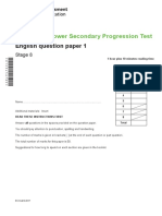 Cambridge Lower Secondary Progression Test: English Question Paper 1