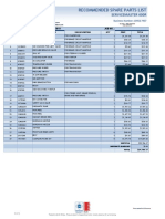 Recommended Spare Parts List: Servicemaster 600R