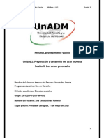 Proceso, Procedimiento y Juicio: Jazmín Del Carmen Hernández García Módulo 6. U 2 Sesión 3