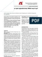 Versus: Laparoscopic Open Appendectomy: Which Way To Go?