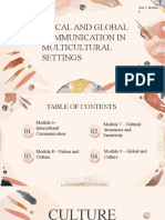 Local and Global Communication in Multicultural Settings: Unit 3, Module 6