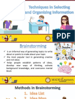 Lesson 3 - Selecting and Organizing Information