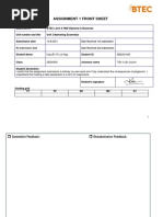 Assignment 1 Front Sheet