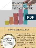 Fundamentals of Organizing, Its Nature, Importance and Process