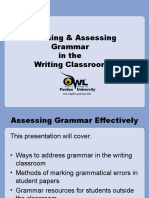 Teaching & Assessing Grammar in The Writing Classroom