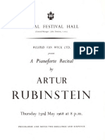 Programa de Concierto Del Pianista Arthur Rubinstein 190