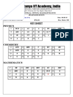 Sri Chaitanya IIT Academy, India: KEY Sheet Physics