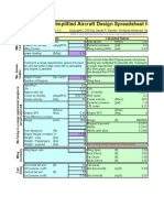 Raymer Simplified Aircraft Design Spreadsheet (SAM)