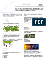 Evaluaciones 3° Ciencias Tercer Periodo