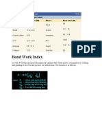 Bond Work Index: Bond Work Index (Wi, KWH Per Tonne) Mineral Work Index (Wi) Mineral Work Index (Wi)