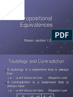 Propositional Equivalences: Rosen, Section 1.2