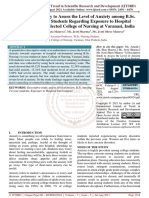 A Descriptive Study To Assess The Level of Anxiety Among B.Sc. Nursing 1st Year Students Regarding Exposure To Hospital Environment in Selected College of Nursing at Varanasi, India