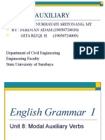 Modals Auxiliary: Lecturer: Nurhayati Aritonang, MT BY: FERDYAN ADAM (19050724010) GITA RIZQI. H (19050724009)