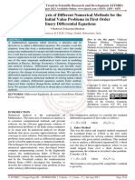 Comparative Analysis of Different Numerical Methods For The Solution of Initial Value Problems in First Order Ordinary Differential Equations