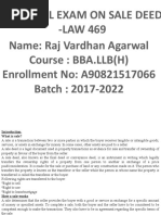 External Exam On Sale Deed - LAW 469