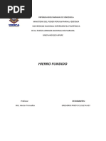 Informe de Hierro Fundido U8 GJPS