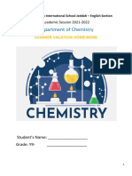 CHEMISTRY Holiday Homework