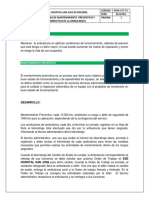 Programa de Mantenimiento de La Ambulancia