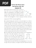 Institute Open Elective Course Fluid Mechanics (CHO 102) Assignment III