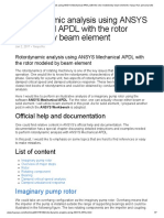 Rotordynamic Analysis Using ANSYS Mechanical APDL With The Rotor Modeled by Beam Element