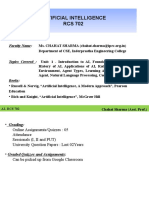 Artificial Intelligence RCS 702: Faculty Name