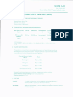 Matertal Safety Sheet (MSDS) : White Clay