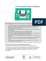 Recommended Study For The Toles Advanced Exam
