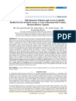 Community Health Insurance Schemes and Access To Quality Health Services in Rural Areas: A Case of Kasaana Sub-County, Sheema District, Uganda