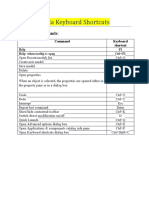 Tekla Keyboard Shortcuts