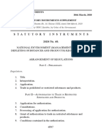 National Environment (Management of Ozone Depleting Substances & Products) Regulations S.I. No. 48 of 2020