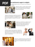 Tipos de Matrimonio Segun La Religion