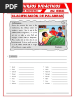 Clasificaci N de Las Palabras para Cuarto de Secundaria