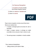 Guidelines For Revenue Recognition: The Provides That Companies Should Recognize Revenue When It Is or and When It Is