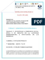 Dimension Social, Etica y Su Impacto en La Actividad Emprendedora e Innovadora de Las Empresas. ADMINISTRACION ESTRATEGICA