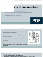 Barriers To Communication: Objectives