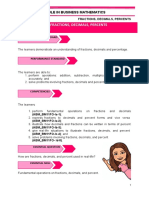 Fractions, Decimals, Percents: Learners Module in Business Mathematics