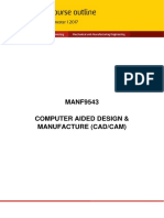 Course Outline: MANF9543 Computer Aided Design & Manufacture (Cad/Cam)