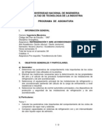 Programa de Refrigeración y Aire Acondicionado Ing Mrcanica UNI