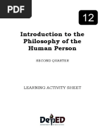 Introduction To The Philosophy of The Human Person: Learning Activity Sheet