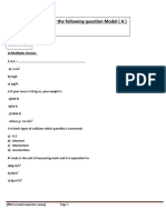 Answer The Following Question Model (A)