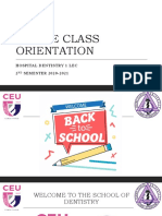 Online Class Orientation: Hospital Dentistry 1 Lec 2 SEMESTER 2020-2021