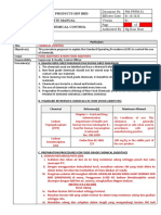 Platinium Marine Products SDN BHD Pre-Requisite Manual Title Section: Chemical Control